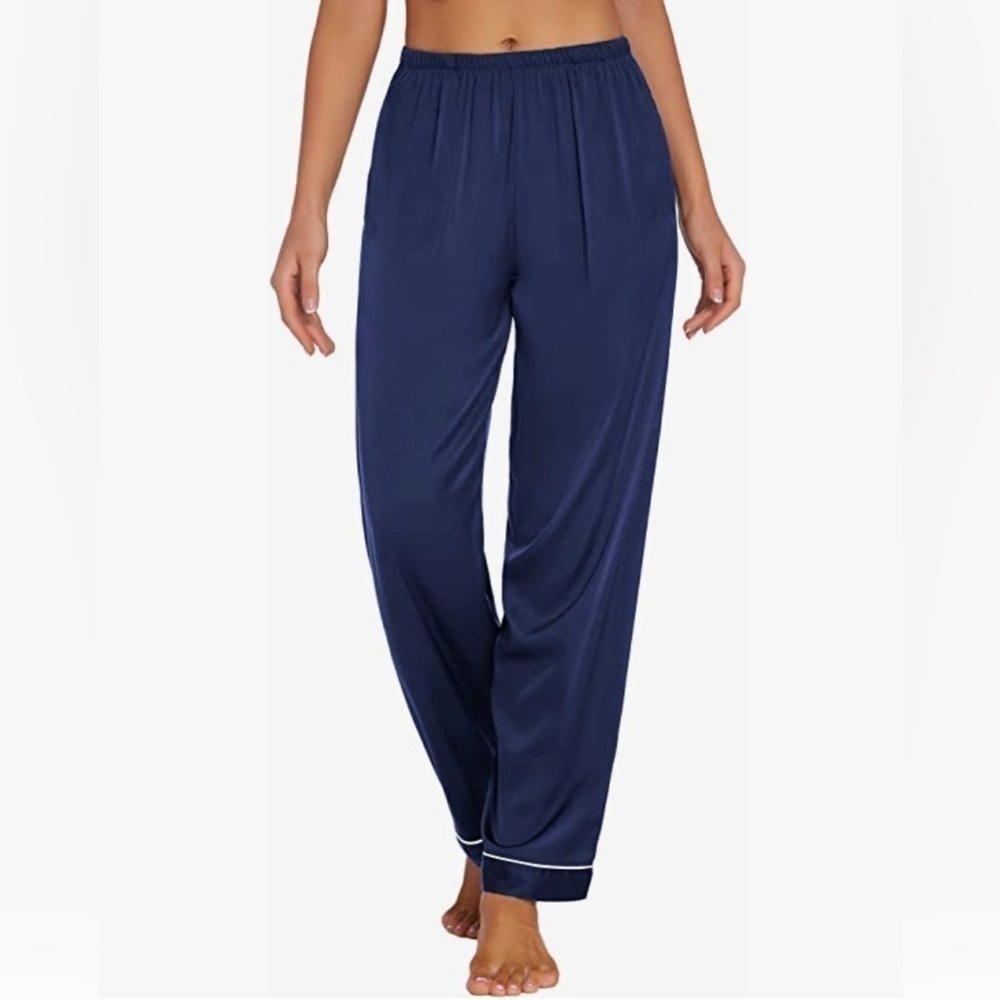 𝅺silk Pajama Pants Women's Casual Long Lounge Pants Satin Sleepwear Pj Bottoms